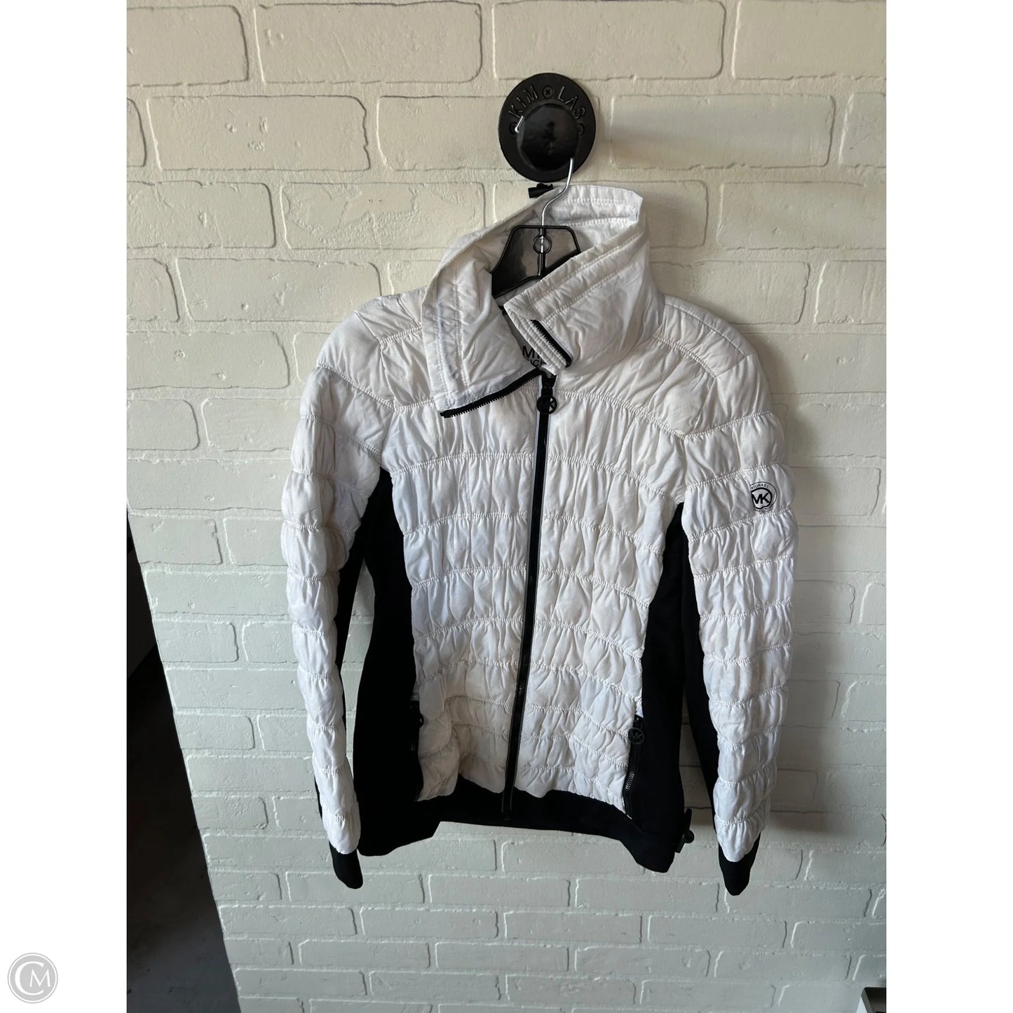 Jacket Puffer & Quilted By Michael By Michael Kors In Black & White, Size: S