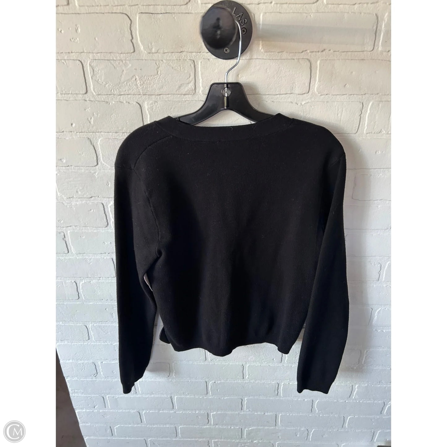 Sweater Cardigan By Tahari In Black Denim, Size: L