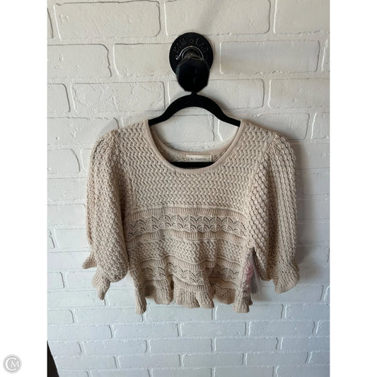Sweater Short Sleeve By By Together In Cream, Size: S