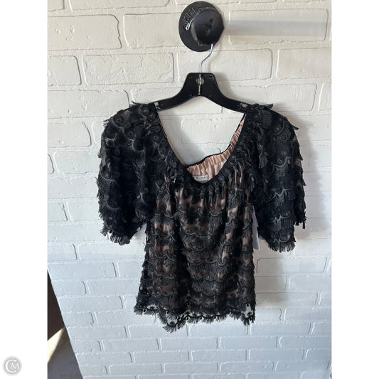 Top Short Sleeve By Trina By Trina Turk In Black & Tan, Size: S