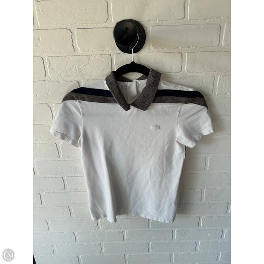 Top Short Sleeve By Lacoste In Brown & White, Size: Xs