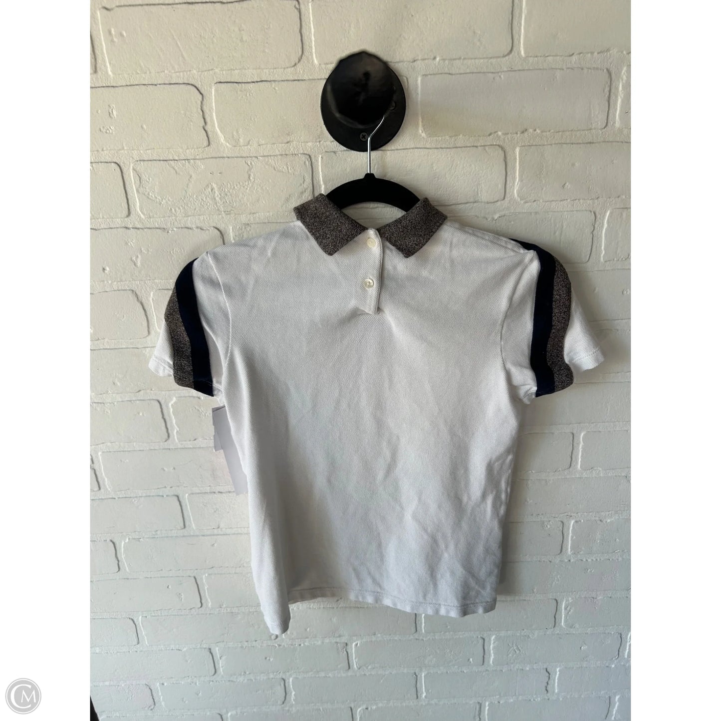 Top Short Sleeve By Lacoste In Brown & White, Size: Xs