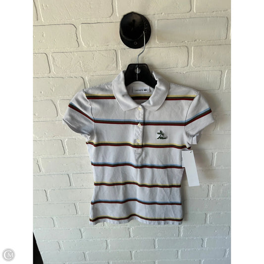 Top Short Sleeve By Lacoste In Green & White, Size: Xs