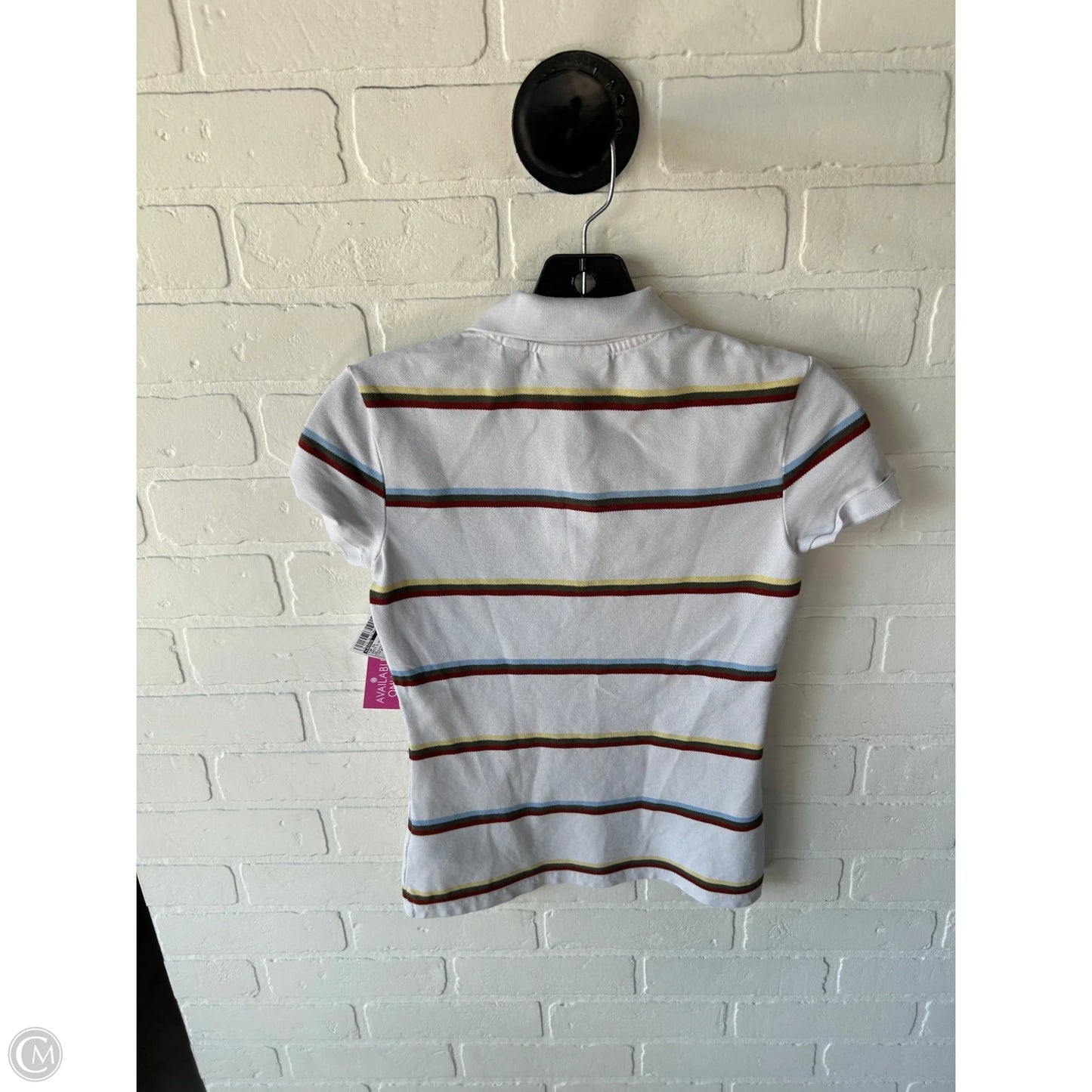 Top Short Sleeve By Lacoste In Green & White, Size: Xs