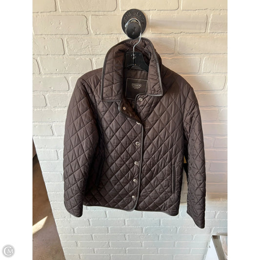 Jacket Designer By Coach In Brown, Size: M