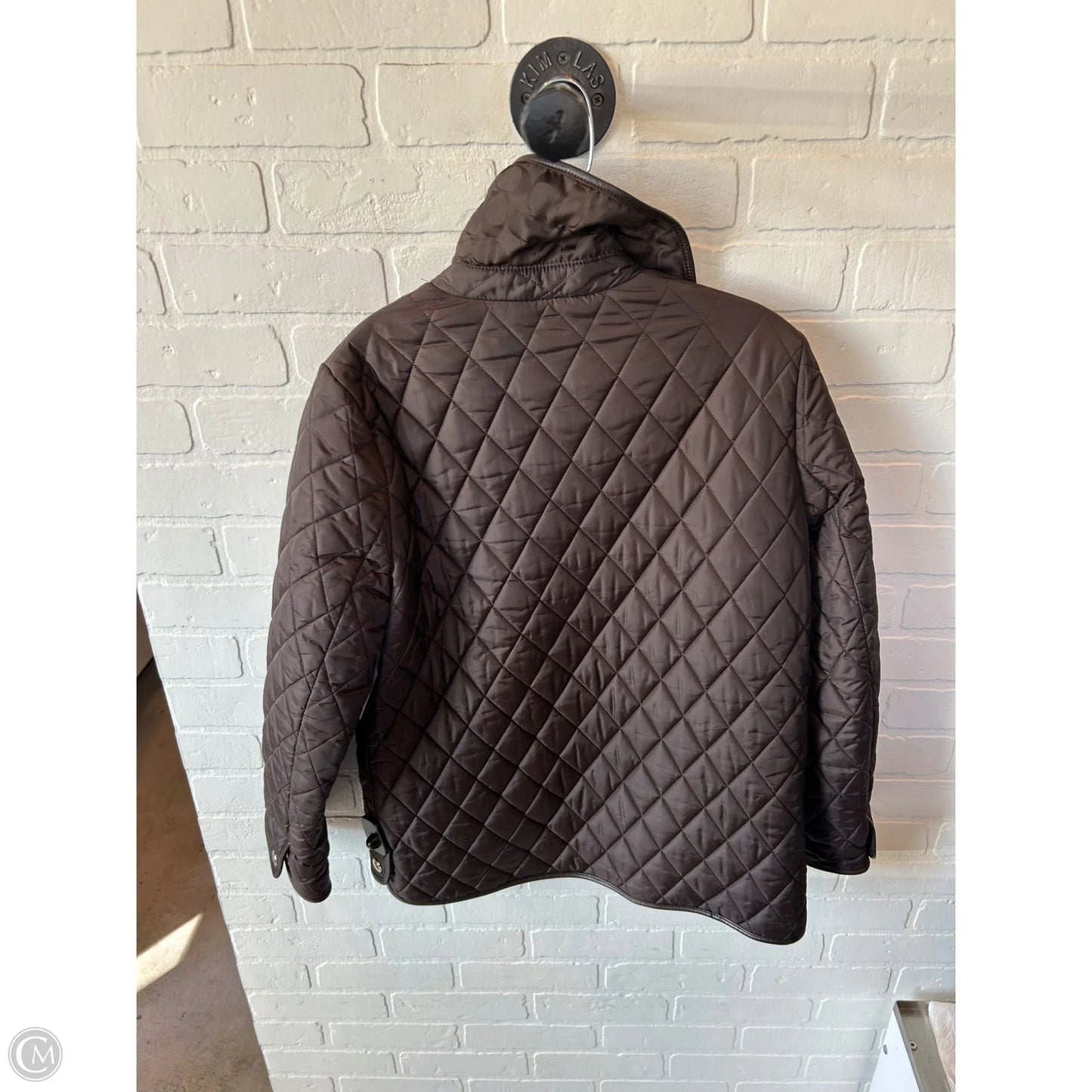Jacket Designer By Coach In Brown, Size: M