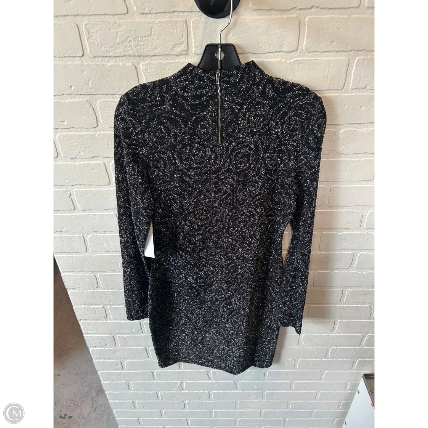 Dress Party Midi By Guess In Black & Silver, Size: M