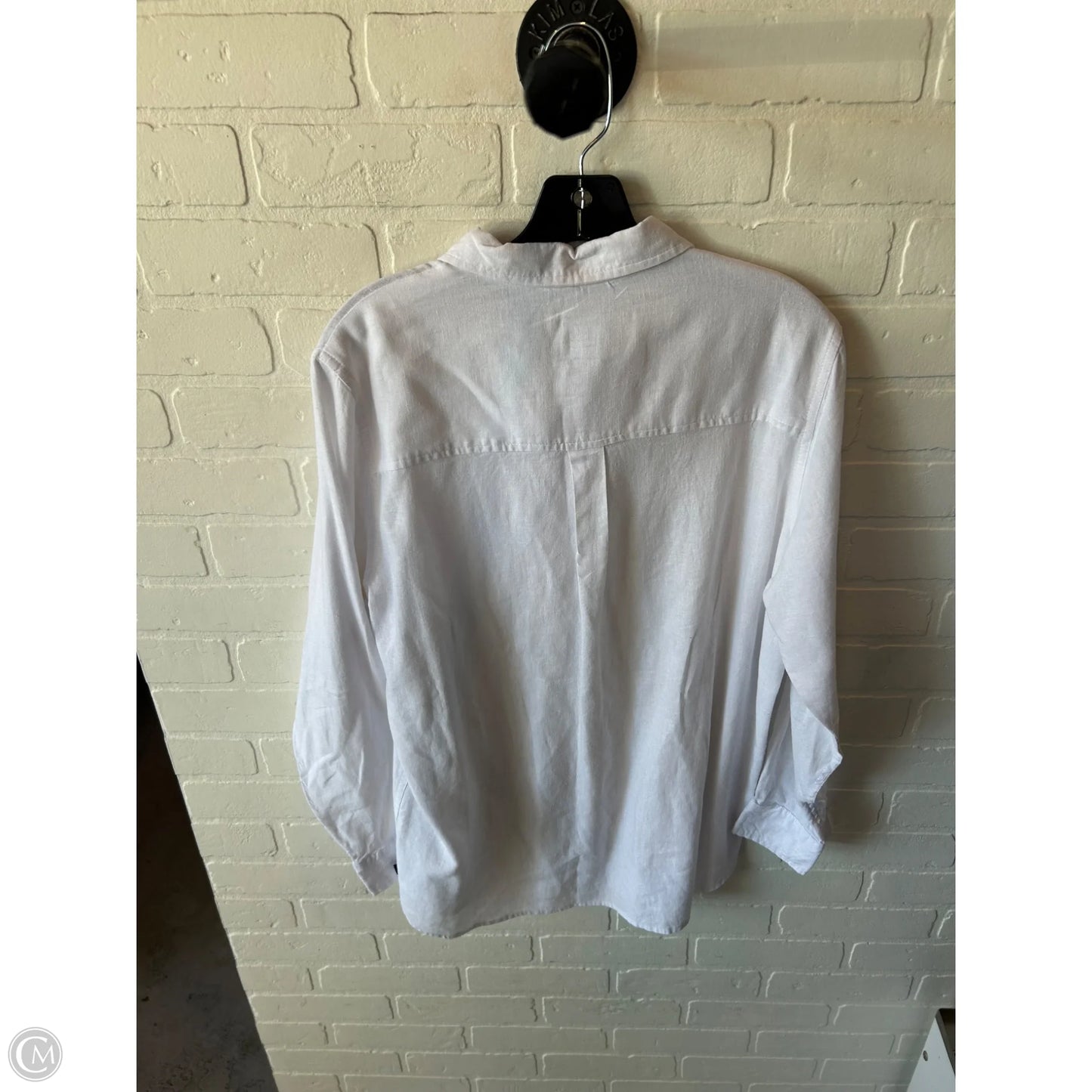 Top Long Sleeve By Gap In White, Size: L