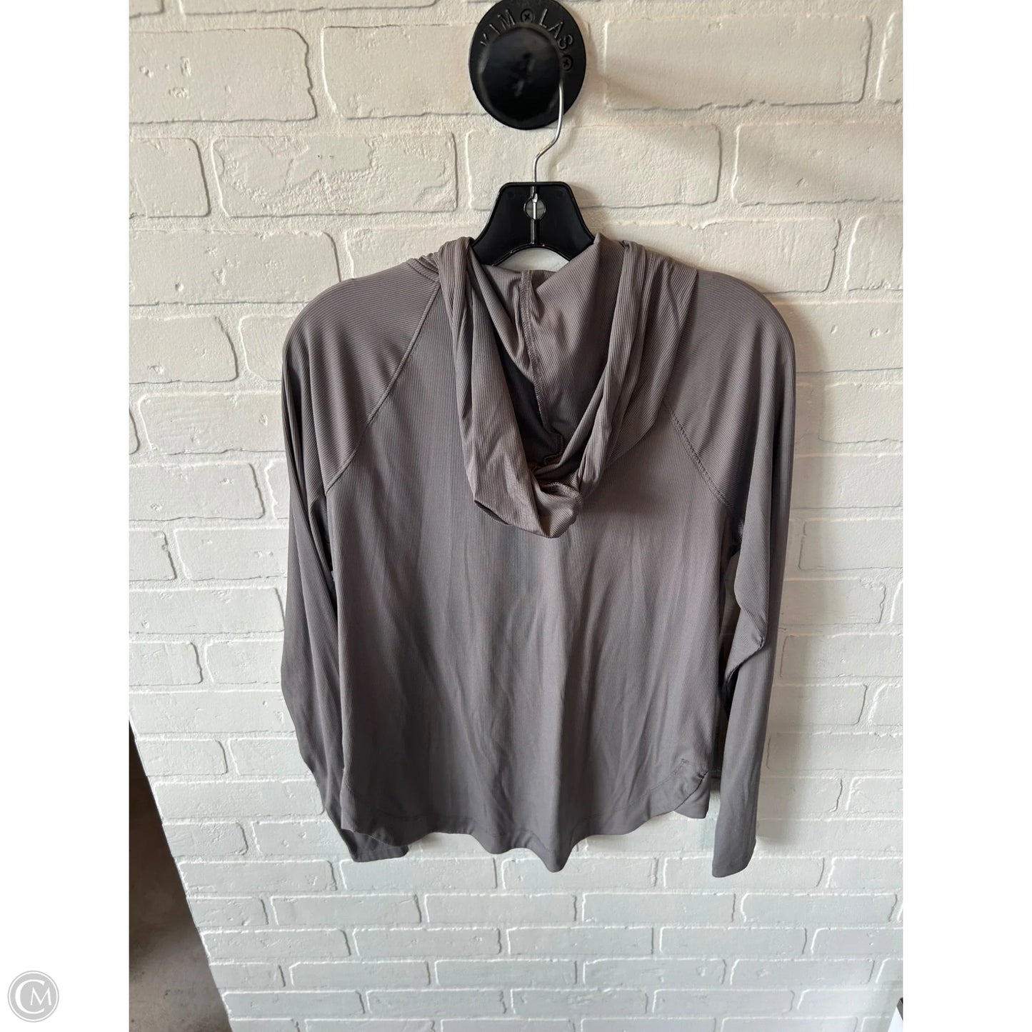 Athletic Top Long Sleeve Hoodie By Sage In Grey, Size: S