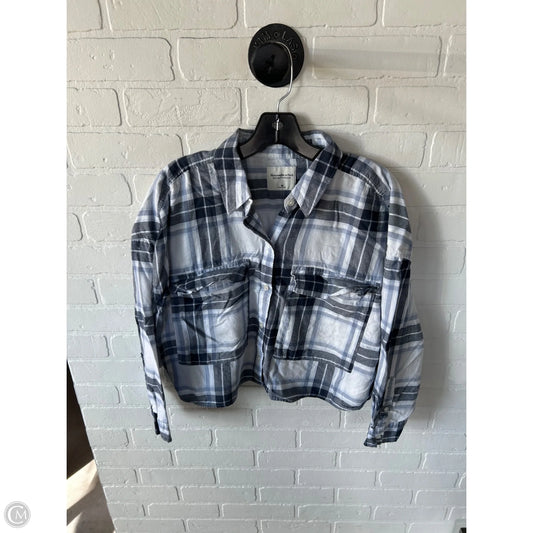 Top Long Sleeve By Abercrombie And Fitch In Blue & White, Size: M