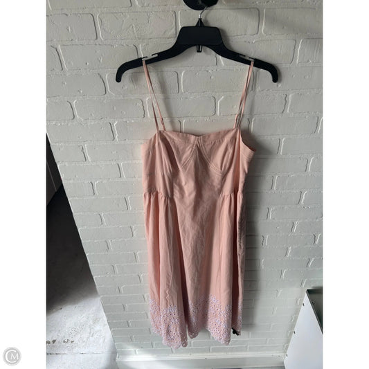 Dress Party Midi By Loft In Pink & White, Size: M