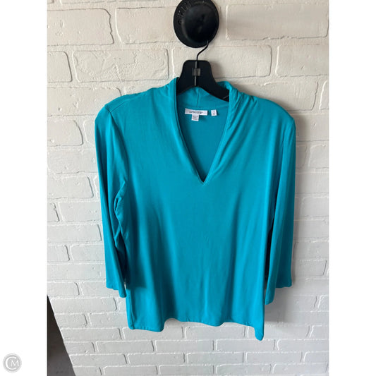 Top 3/4 Sleeve By Chicos In Blue, Size: M