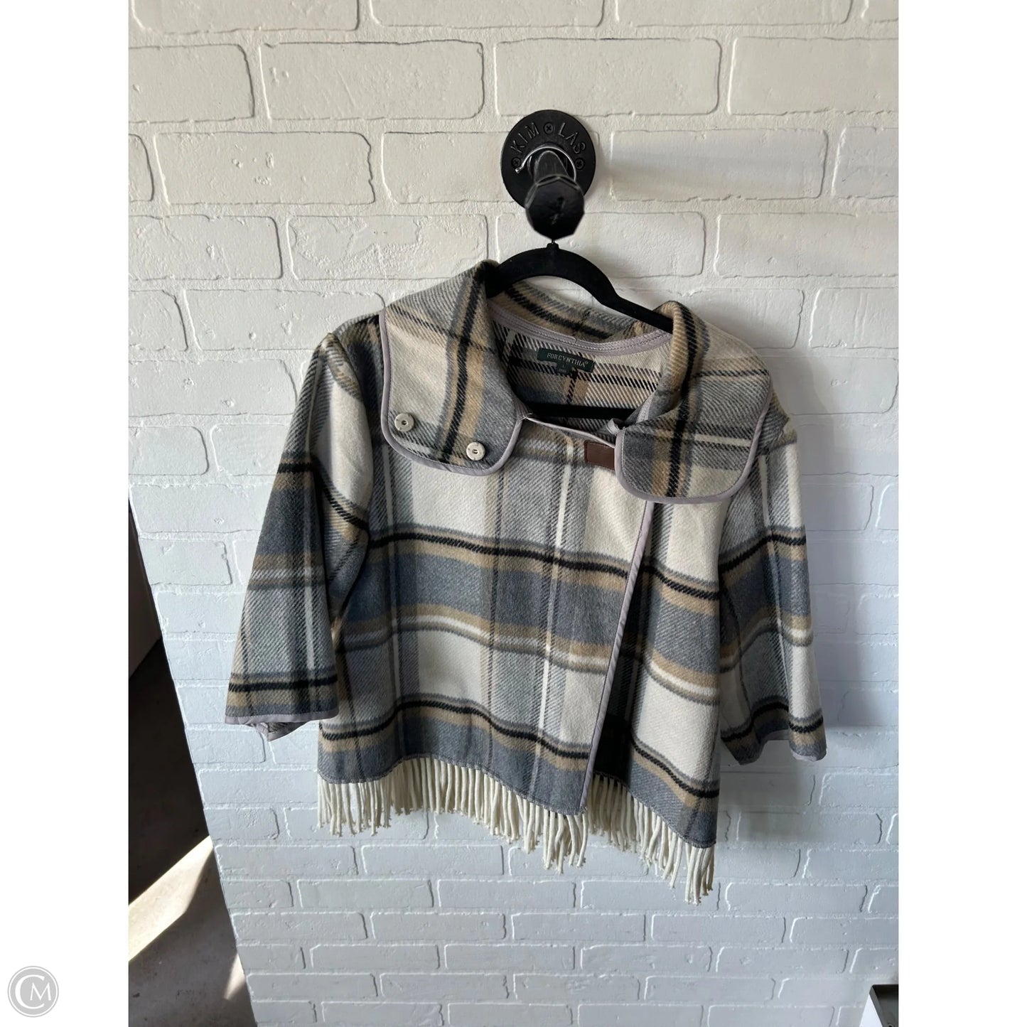 Poncho By For Cynthia In Cream & Grey, Size: L