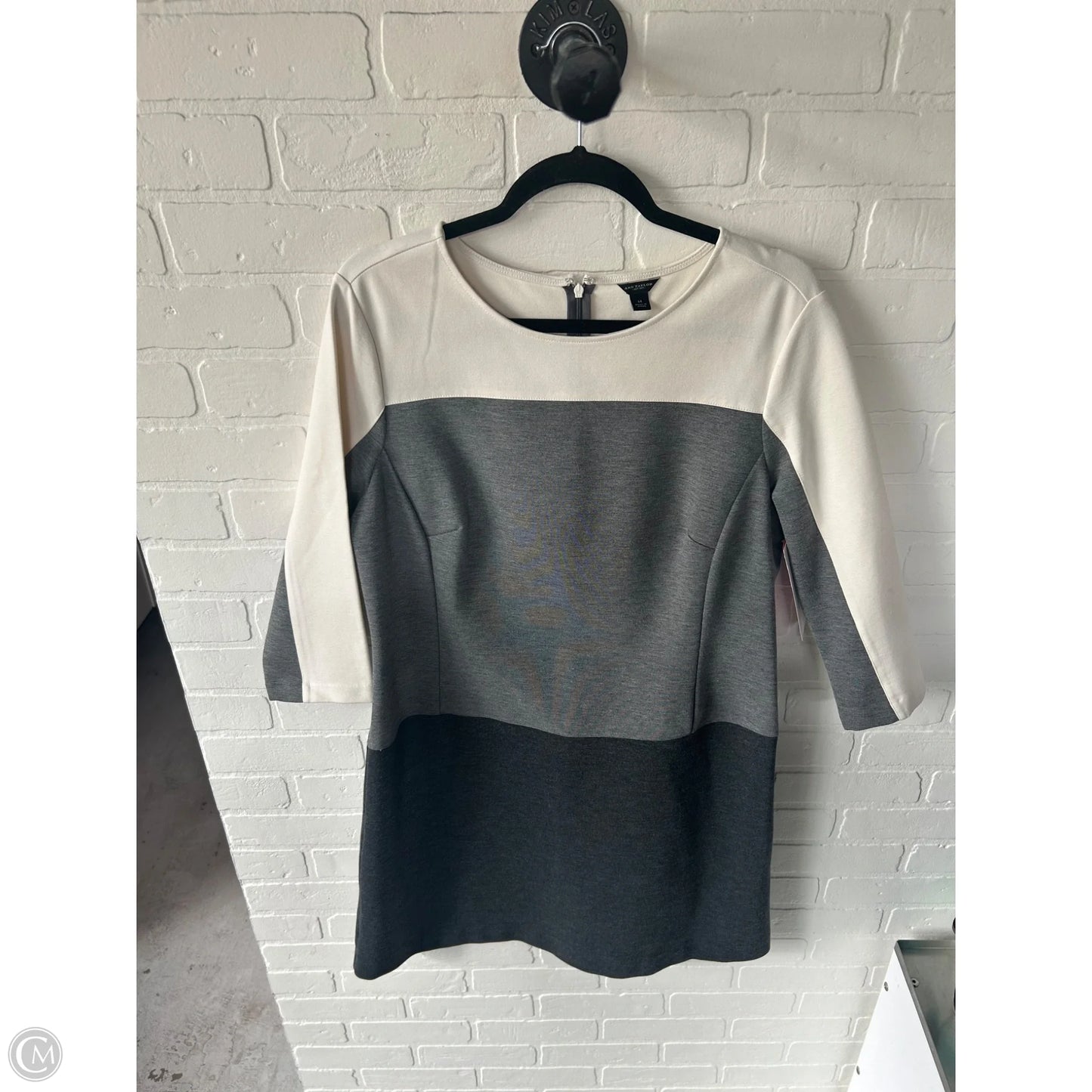 Dress Work By Ann Taylor In Grey & White, Size: Xl