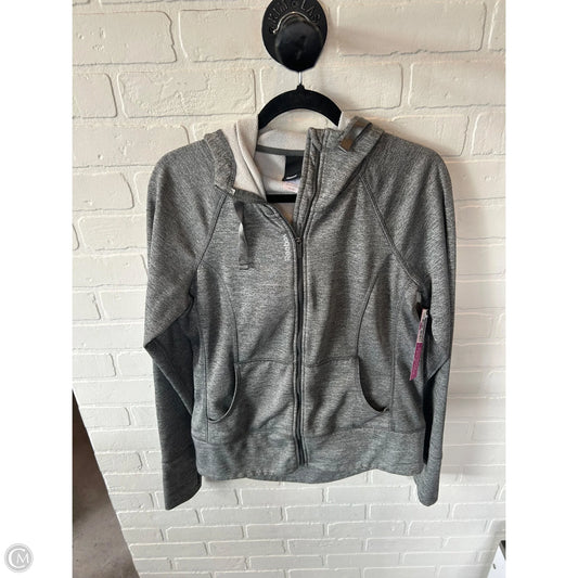 Athletic Sweatshirt Hoodie By Reebok In Grey, Size: L