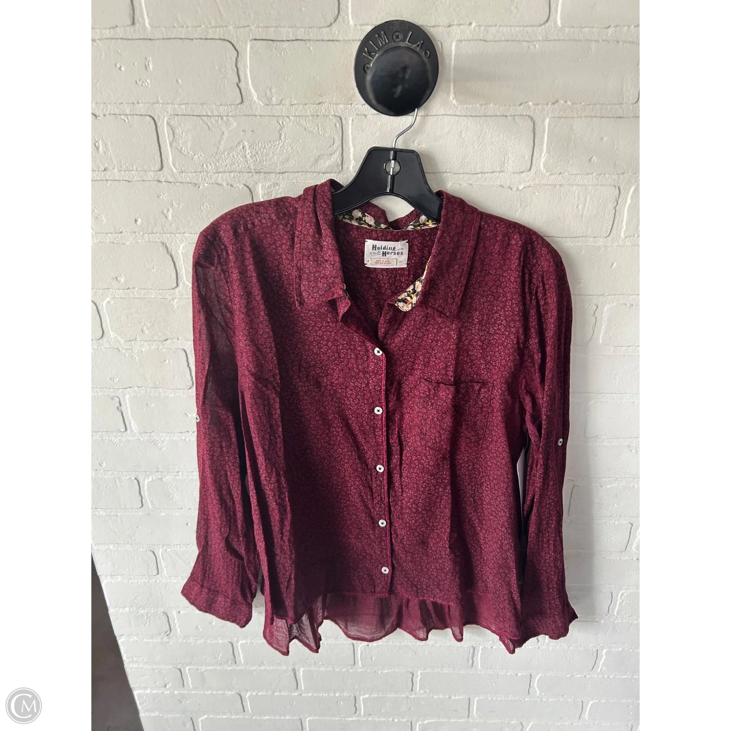 Top Long Sleeve By Cmc In Red, Size: Sp