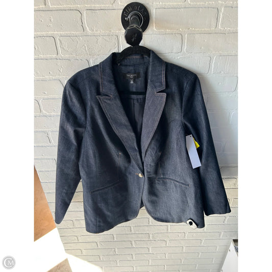 Blazer By Talbots In Blue Denim, Size: Xl