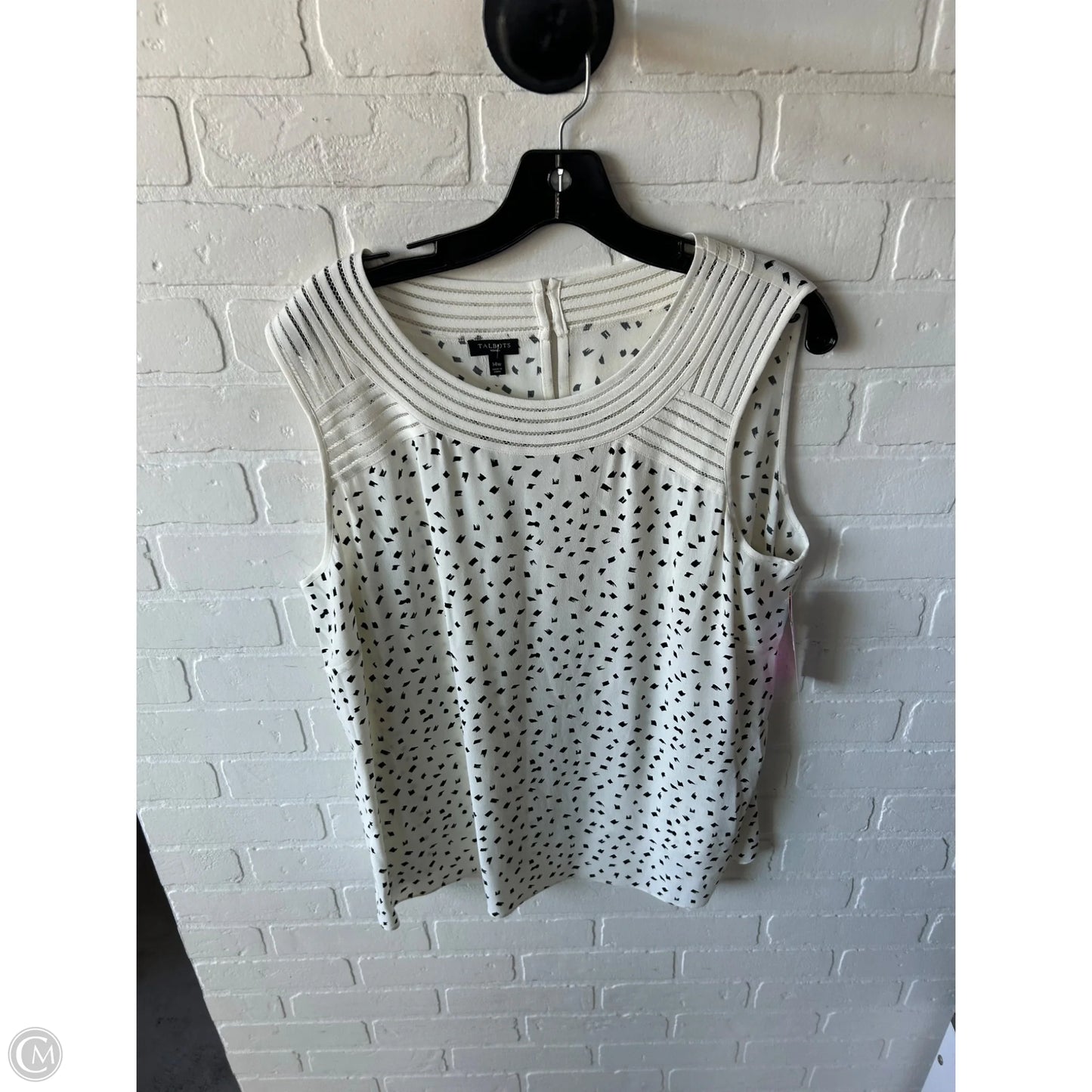 Top Sleeveless By Talbots In Black & Cream, Size: Xl