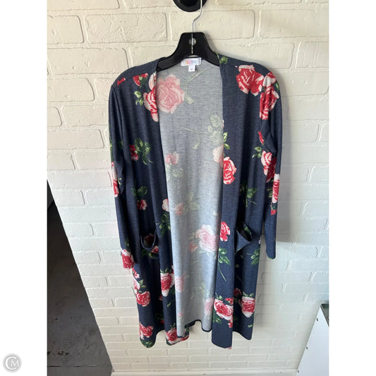 Sweater Cardigan By Lularoe In Blue & Pink, Size: M