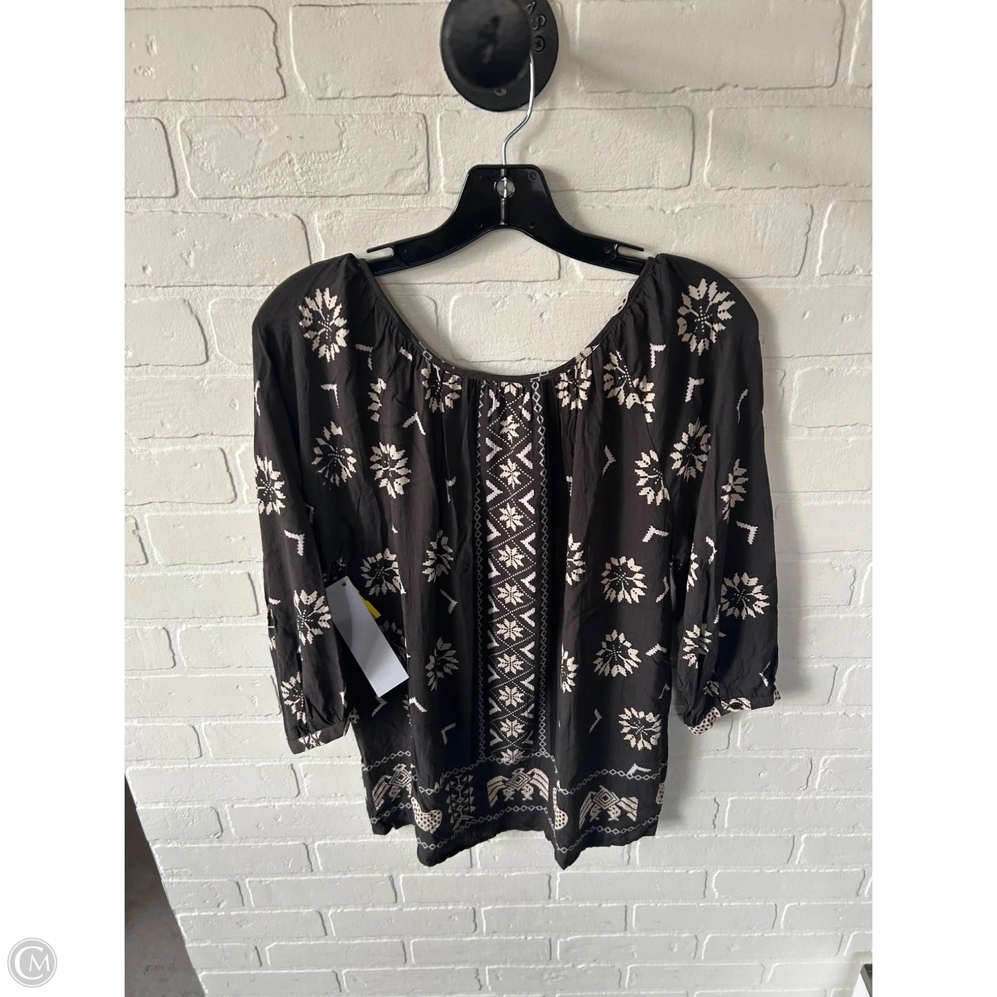 Top 3/4 Sleeve By Grand And Greene In Grey, Size: M