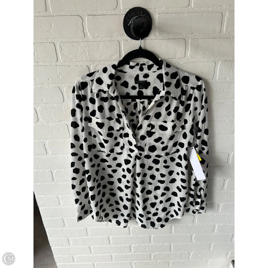 Top Long Sleeve By Ann Taylor In Black & White, Size: Mp
