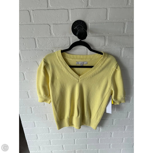 Sweater Short Sleeve By Loft In Yellow, Size: M