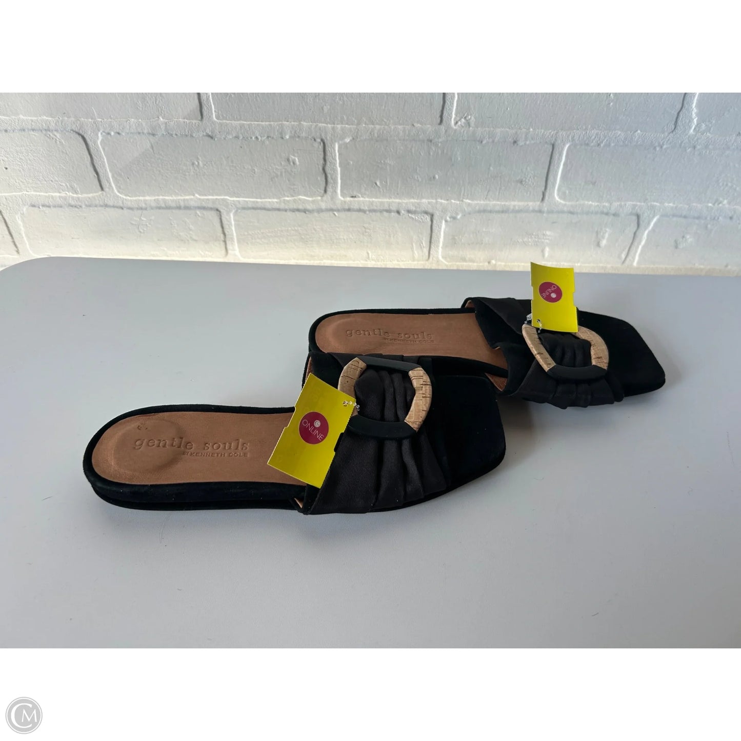 Sandals Flats By Gentle Souls In Black & Tan, Size: 8.5