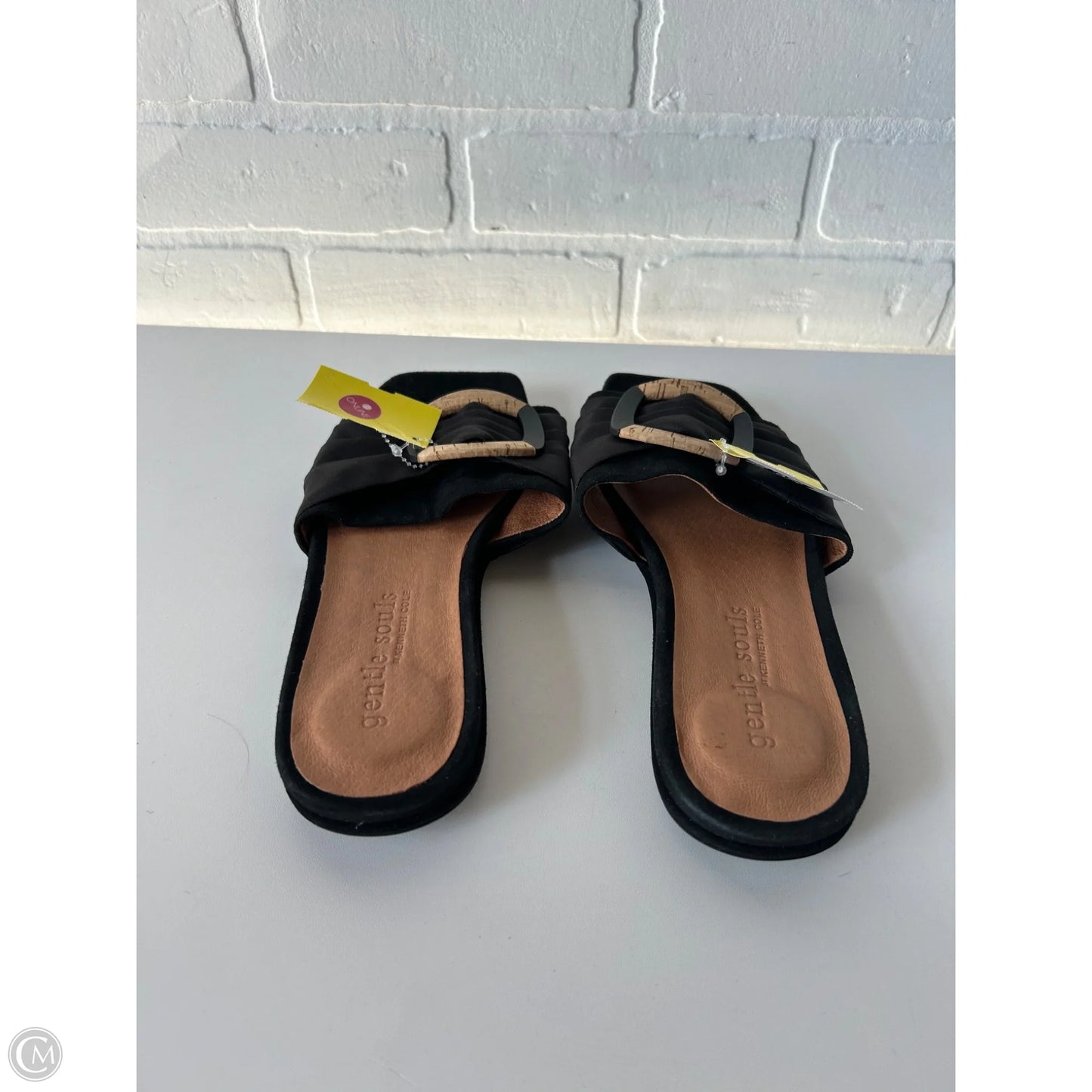 Sandals Flats By Gentle Souls In Black & Tan, Size: 8.5