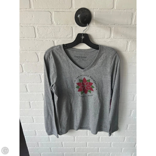 Top Long Sleeve Basic By Life Is Good In Grey & Red, Size: S