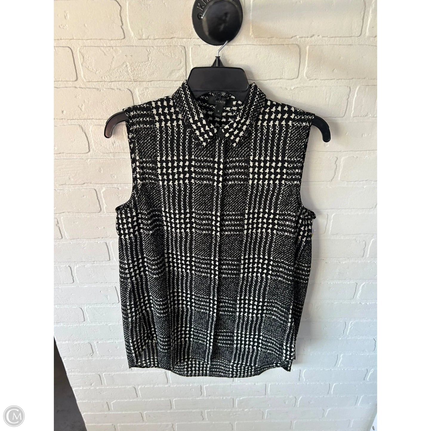 Top Sleeveless By J. Crew In Black & Cream, Size: S