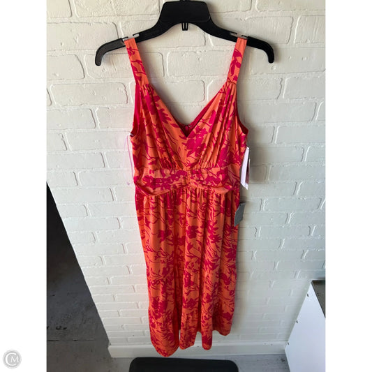Dress Party Long By Maggy London In Orange & Pink, Size: S