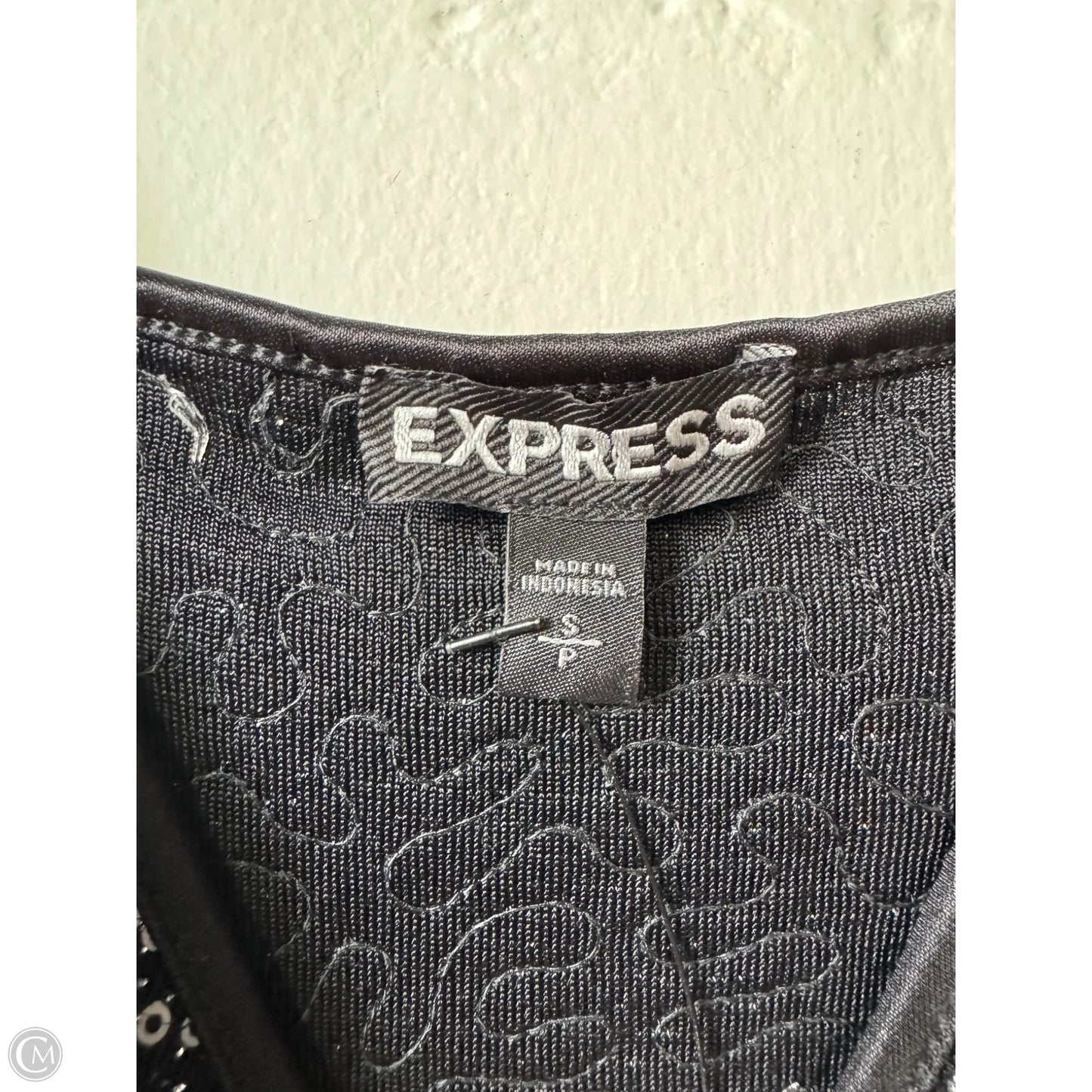 Top Cami By Express In Black & Silver, Size: S