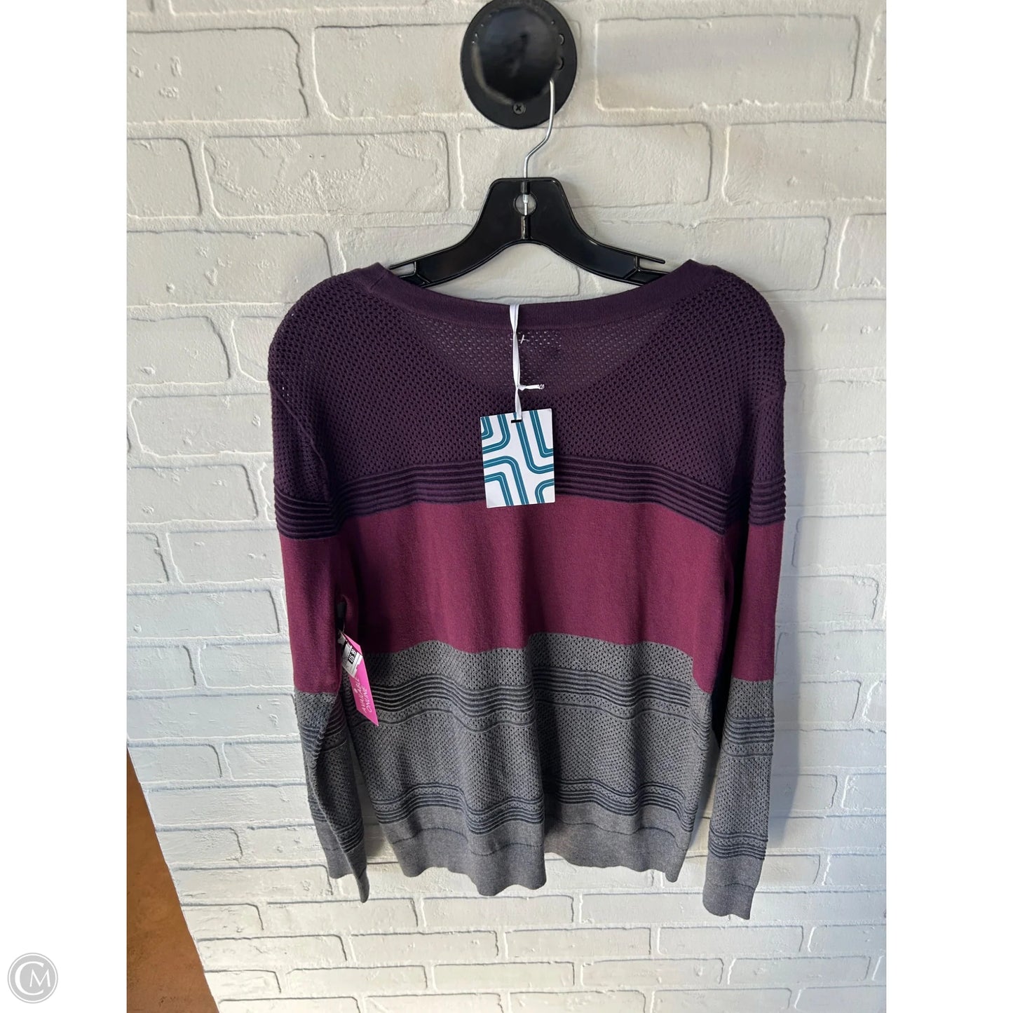 Sweater By Market & Spruce In Grey & Purple, Size: L