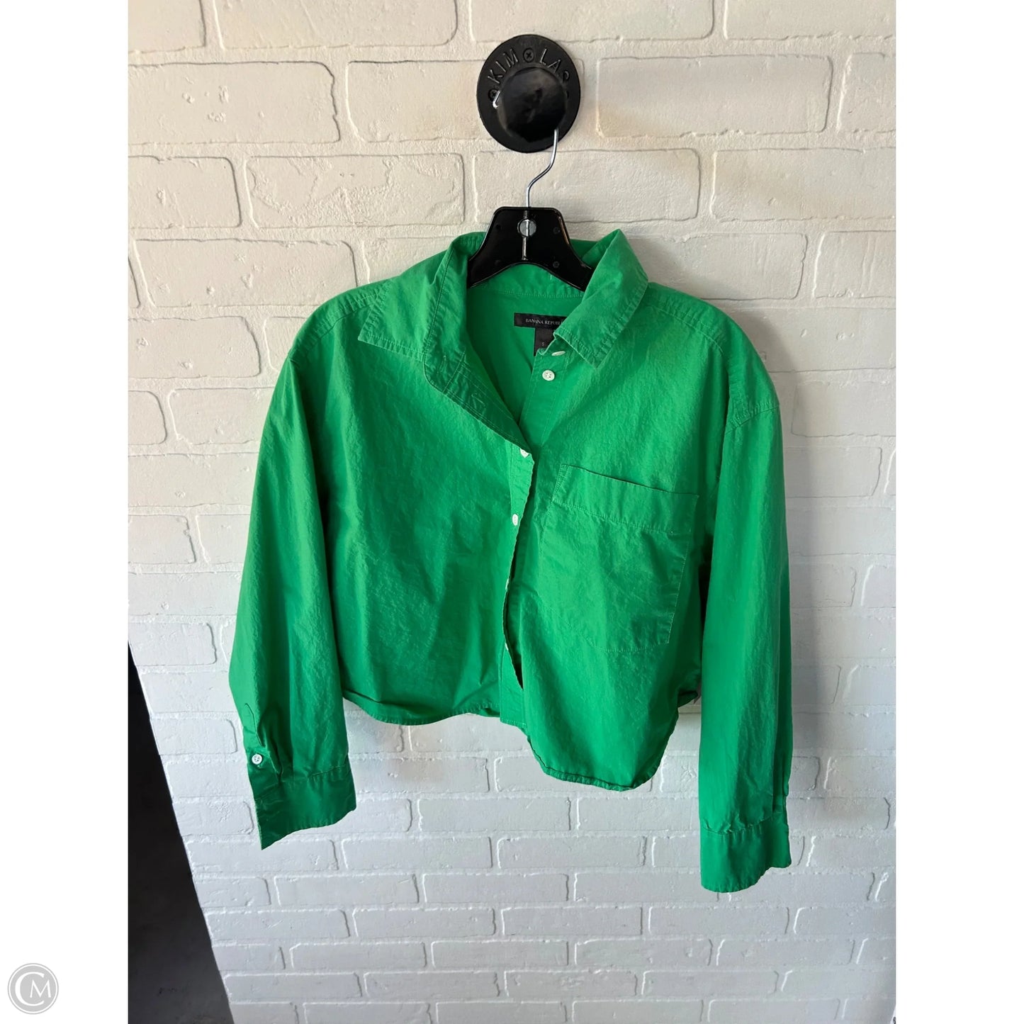 Top Long Sleeve By Banana Republic In Green, Size: S