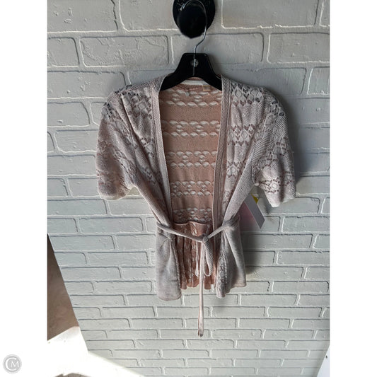 Sweater Cardigan By Knitted And Knotted In Tan & White, Size: S