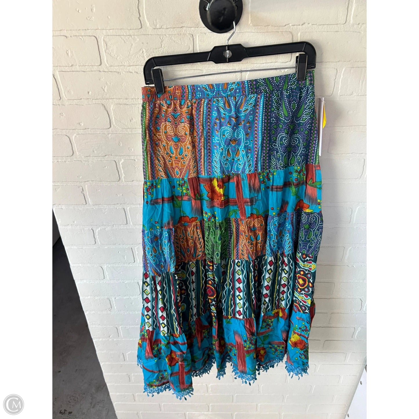 Skirt Midi By Cme In Blue & Orange, Size: 18