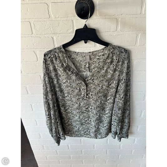 Top Long Sleeve By H&m In Green & White, Size: M
