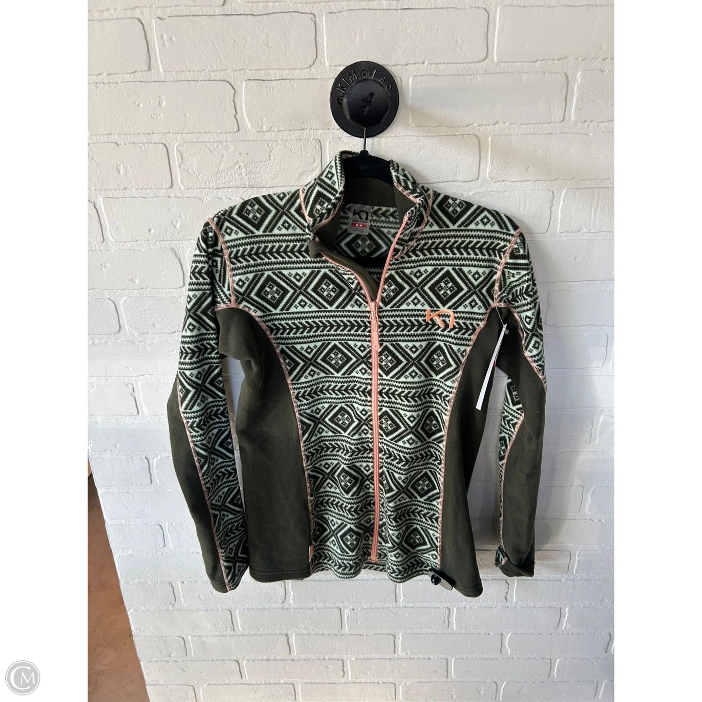 Jacket Fleece By Cmb In Green & Orange, Size: M