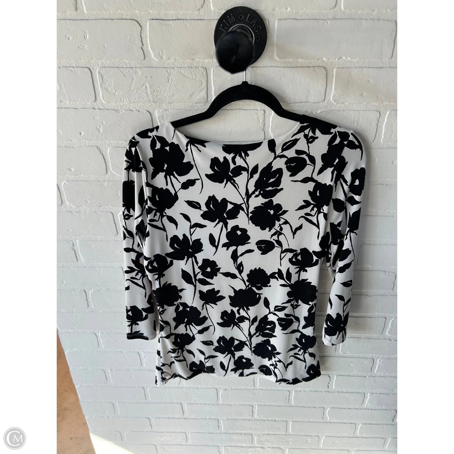 Top Long Sleeve By White House Black Market In Black & White, Size: M