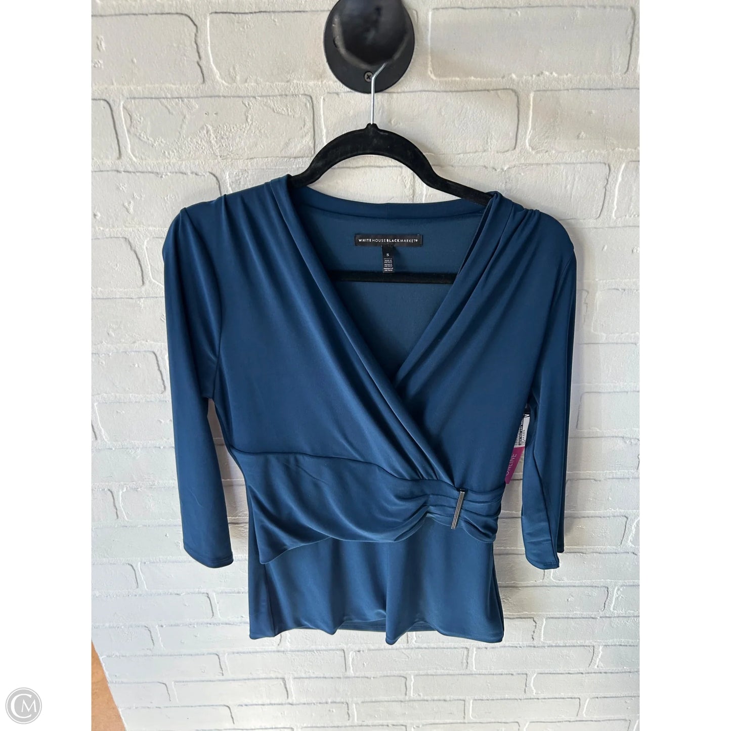 Top 3/4 Sleeve By White House Black Market In Blue, Size: S