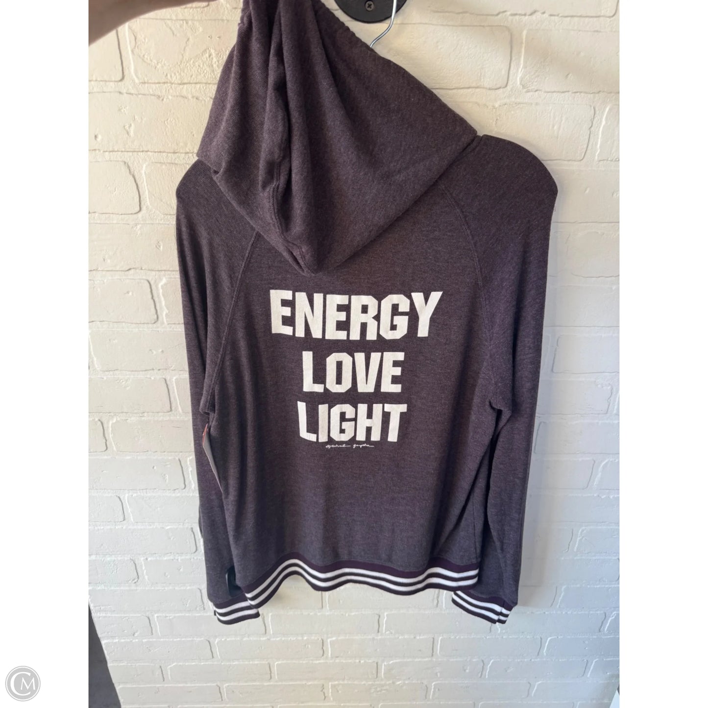 Sweatshirt Hoodie By Spiritual Gangster In Purple & White, Size: L