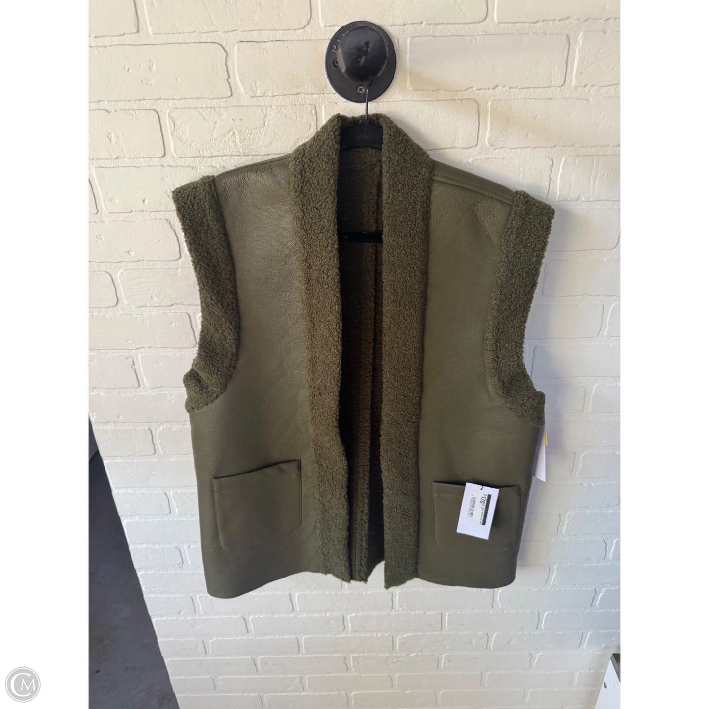 Vest Faux Fur & Sherpa By Frnch In Green, Size: M