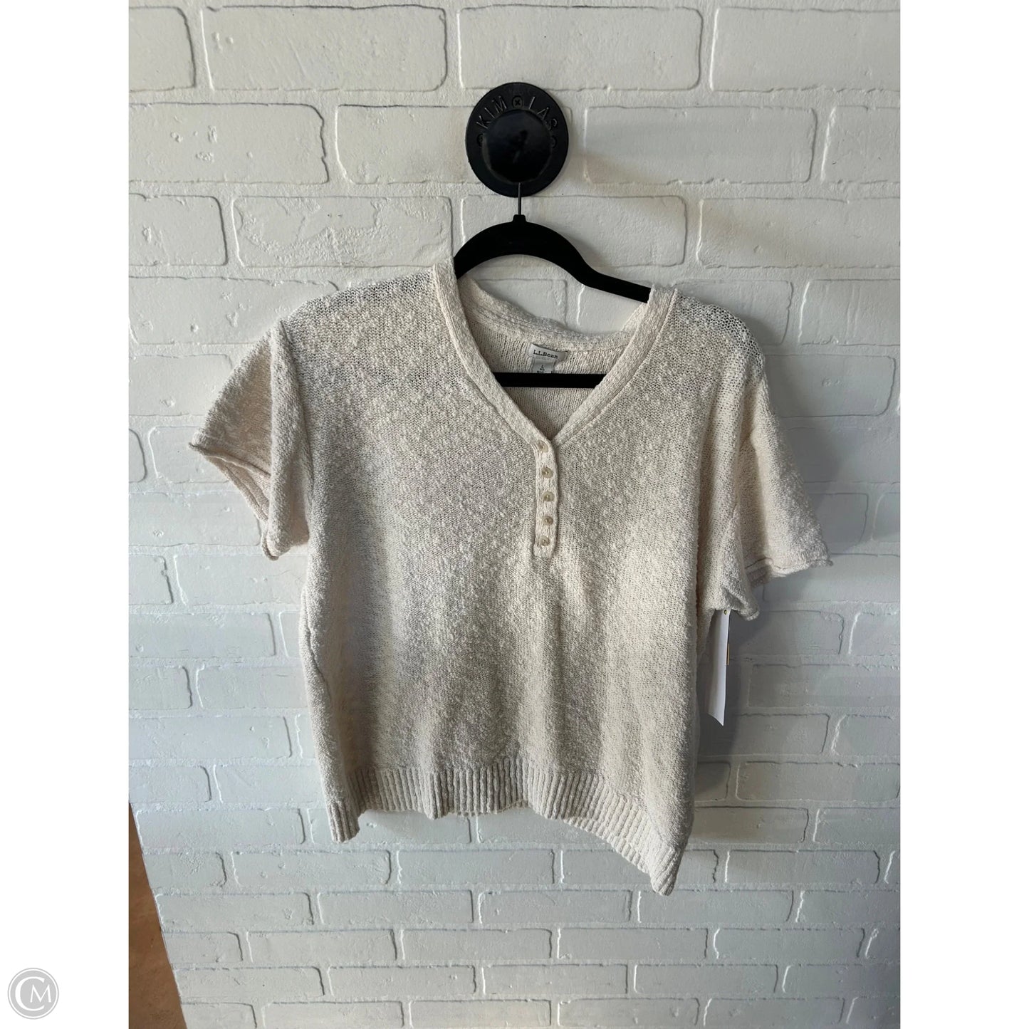 Sweater Short Sleeve By L.l. Bean In Cream, Size: L