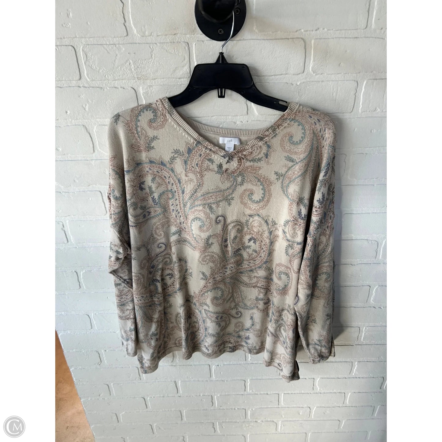 Sweater By J. Jill In Blue & Cream, Size: Xl
