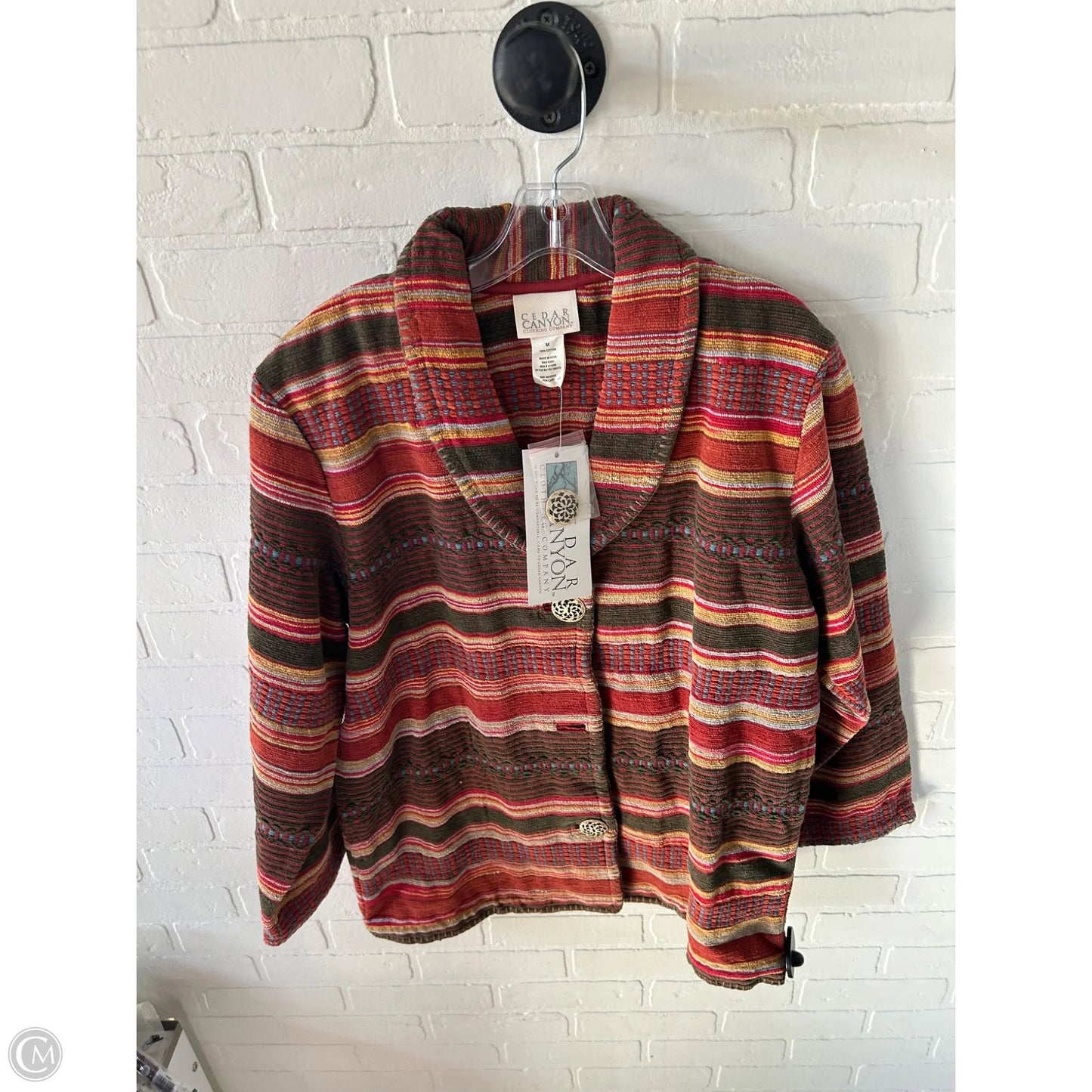 Jacket Shirt By Cmc In Brown & Orange, Size: M