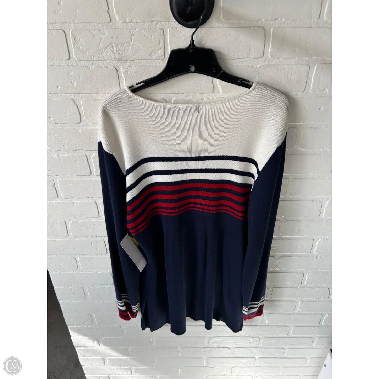 Sweater By George In Blue & Red & White, Size: Xl