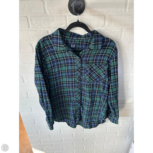 Top Long Sleeve By Gap In Blue & Grey, Size: L