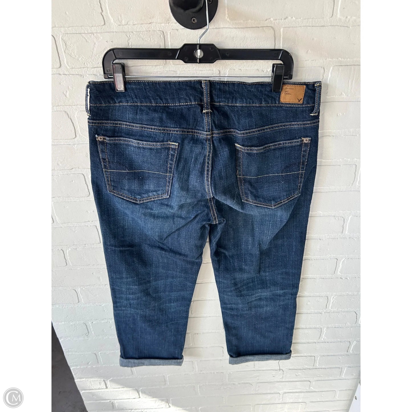 Jeans Boyfriend By American Eagle In Blue Denim, Size: 10