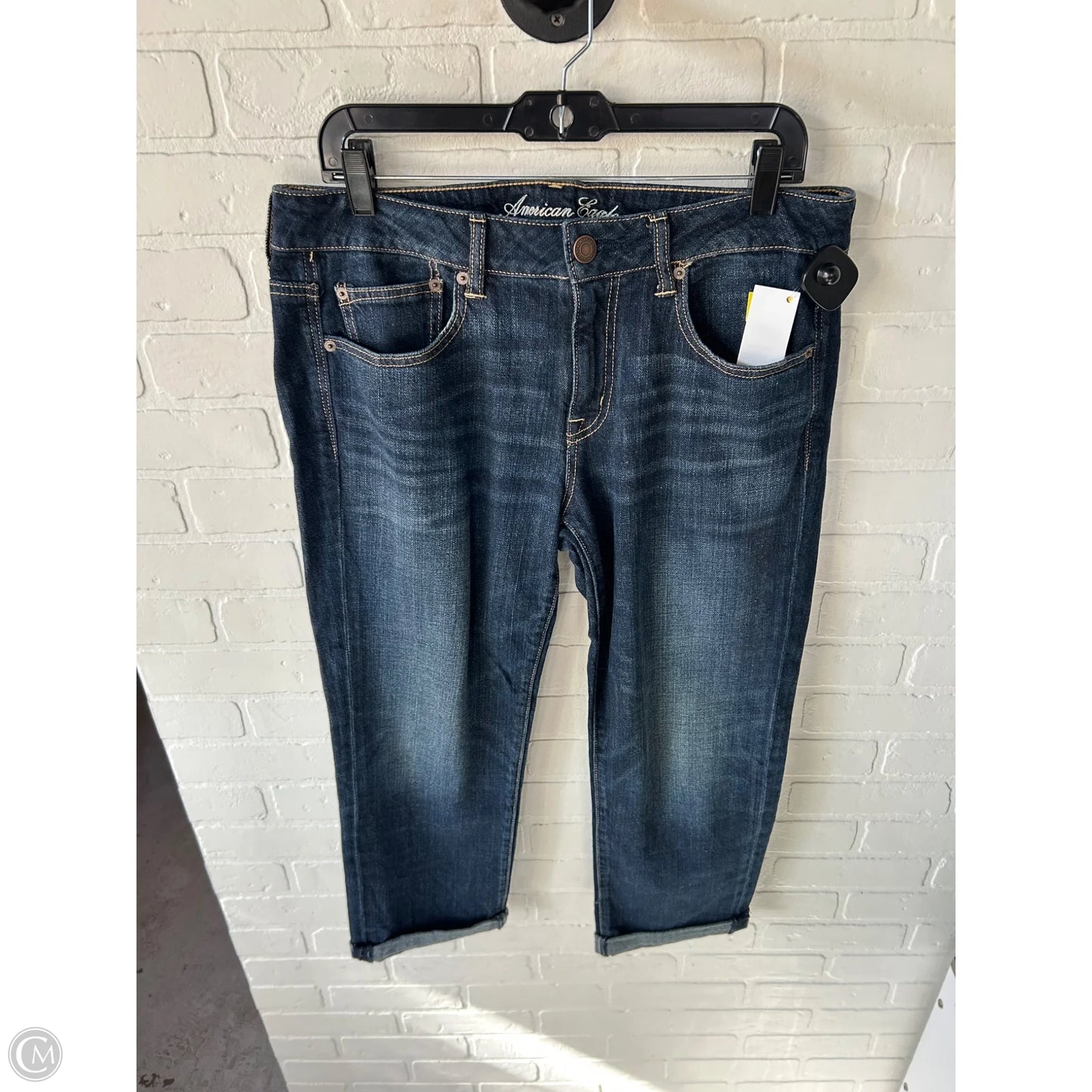 Jeans Boyfriend By American Eagle In Blue Denim, Size: 10