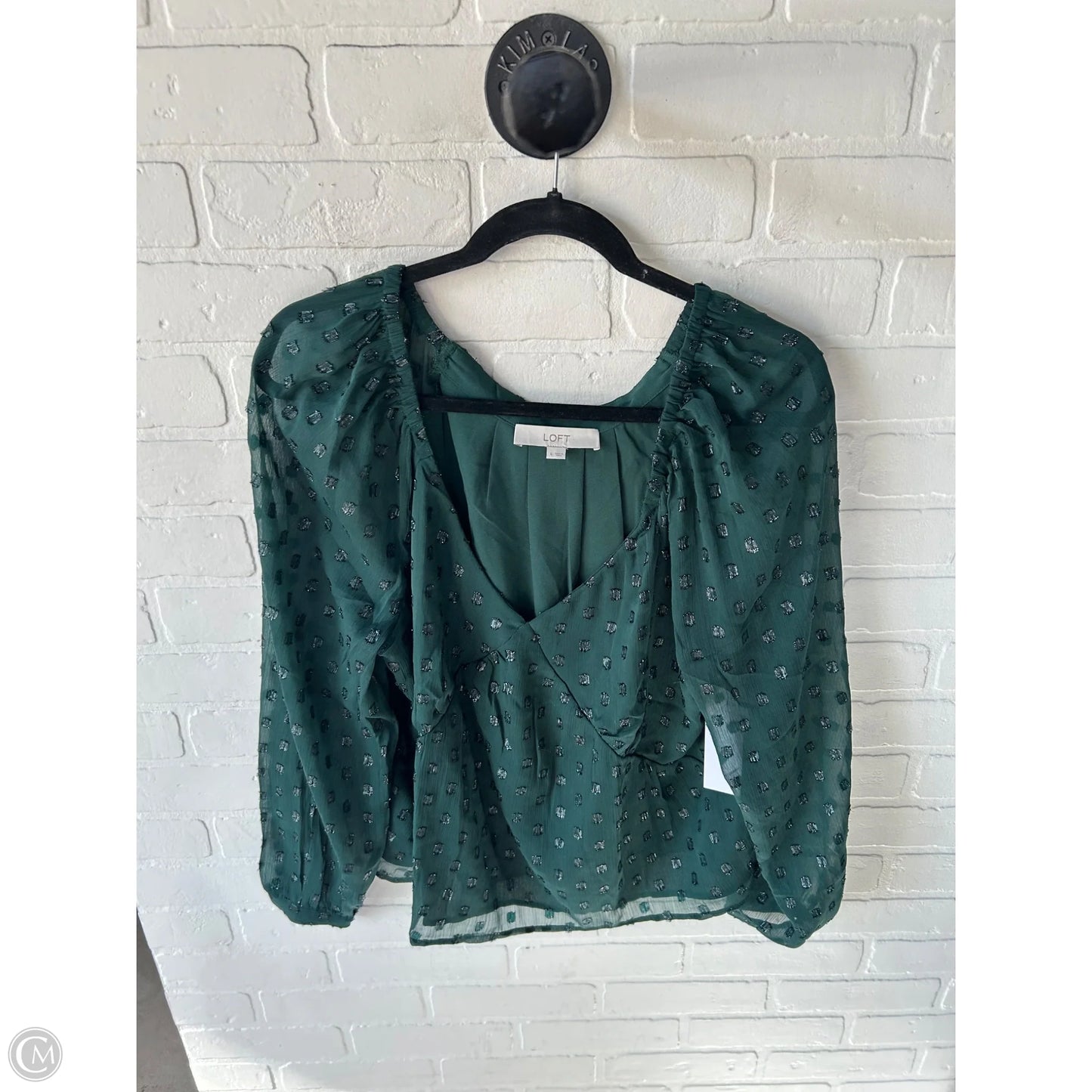 Top Long Sleeve By Loft In Green, Size: L